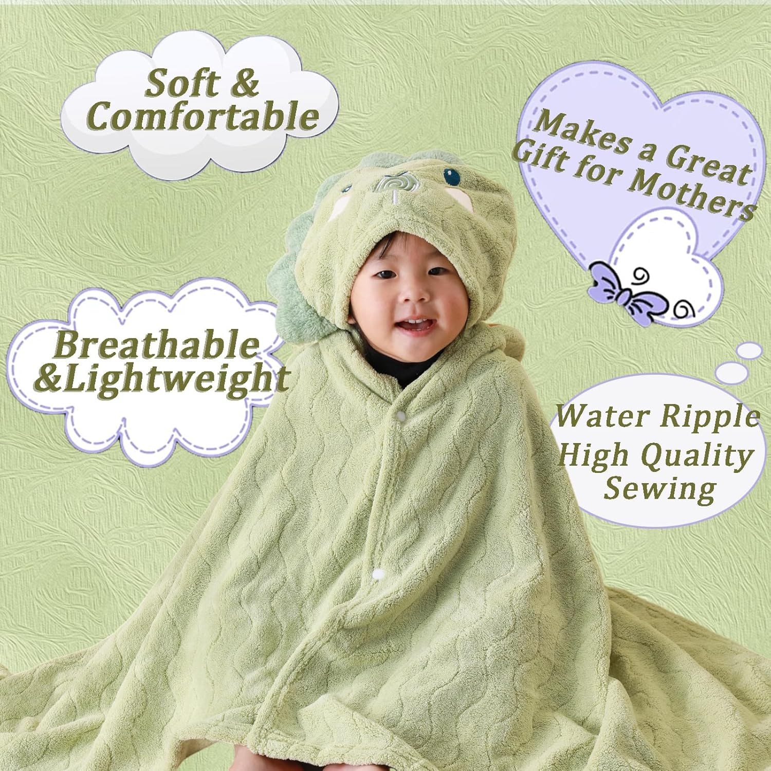 Toddler Hooded Bath Towel 27.5"X55" Unisex Baby Bath Towels Ultra Absorbent beautiful gift for toddler, babies, infants &new born - Image 12