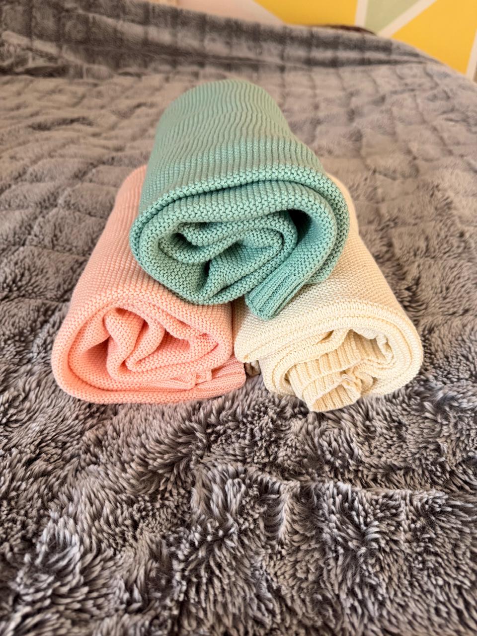 Ribbed-Knit Cotton Baby Blanket – Lightweight, Soft & Breathable Weave, Perfect for Newborns, Infants, and Nursery Comfort 100x80 Cm - Image 5