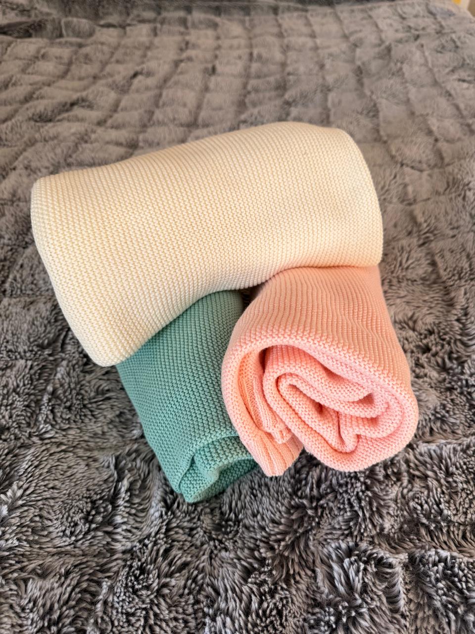 Ribbed-Knit Cotton Baby Blanket – Lightweight, Soft & Breathable Weave, Perfect for Newborns, Infants, and Nursery Comfort 100x80 Cm - Image 3