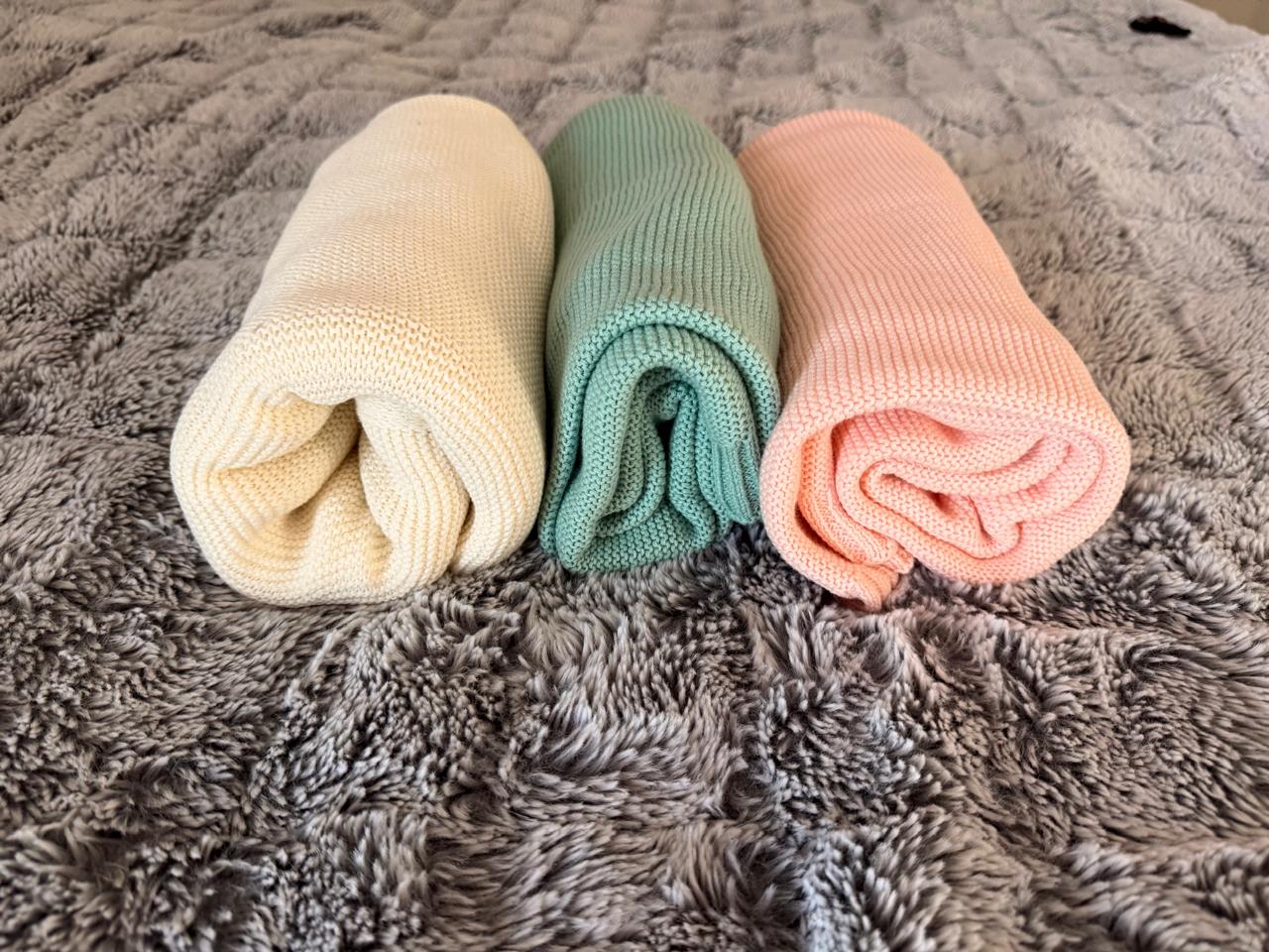 Ribbed-Knit Cotton Baby Blanket – Lightweight, Soft & Breathable Weave, Perfect for Newborns, Infants, and Nursery Comfort 100x80 Cm - Image 4